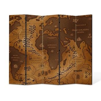 Paravan 5 piese Premium Heartwork TrueColor Harta, Panza pe cadru de lemn, Decoratiuni Moderne pentru Casa, 5 x 35 x 180 cm, 175 x 180 cm Paravan 5 piese Premium Heartwork TrueColor Harta, Panza pe cadru de lemn, Decoratiuni Moderne pentru Casa, 5 x 35 x 180 cm, 175 x 180 cm