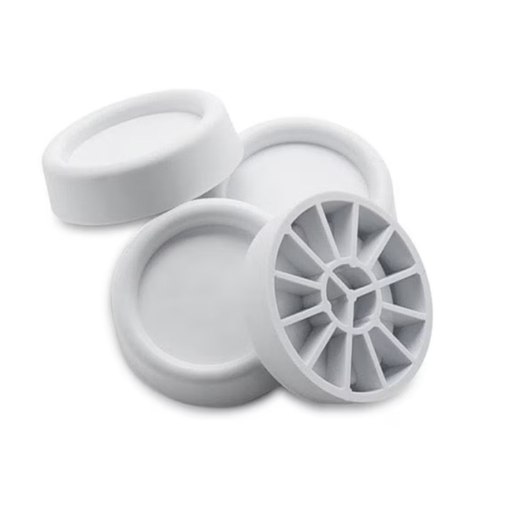 Set 4 Picioare cauciucate anti-vibratii pentru masina de spalat / uscator rufe, Meliconi, Alb