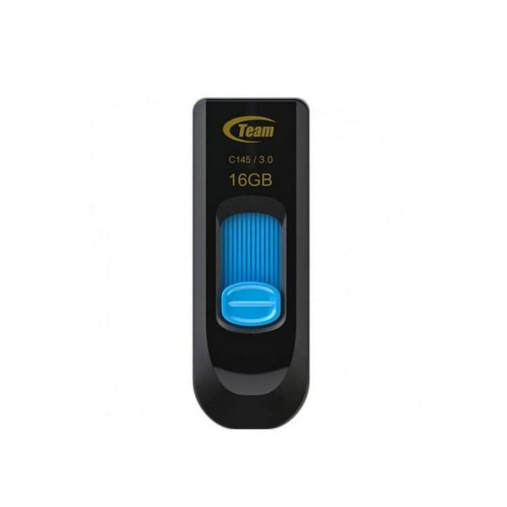 USB Flash памет TEAM 16GB, C145, USB 3.0, Черен/ Син