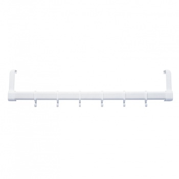 Cuier cu 6 carlige pentru usa Wenko, Plastic, Alb Cuier cu 6 carlige pentru usa Wenko, Plastic, Alb