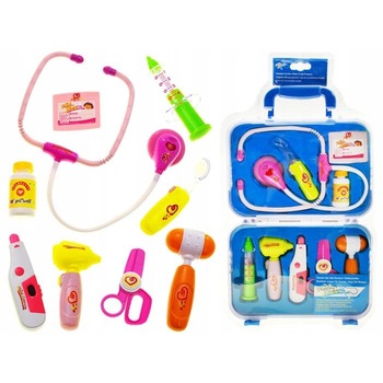 Jucarie de Rol, Trusa Medicala, FAMILY DOCTOR, Termometru, Seringa, Stetoscop, Foarfeca, Multiple Accesorii Incluse, Multicolor Jucarie de Rol, Trusa Medicala, FAMILY DOCTOR, Termometru, Seringa, Stetoscop, Foarfeca, Multiple Accesorii Incluse, Multicolor