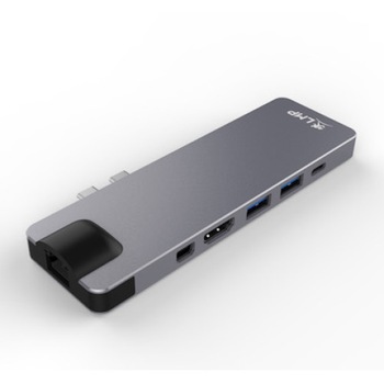 Adaptor LMP USB-C Compact Dock, 4K 8-port USB-C Compact Dock with Mini-DP, HDMI, Ethernet, USB 3.0, SD/microSD, USB-C, Space Gray Adaptor LMP USB-C Compact Dock, 4K 8-port USB-C Compact Dock with Mini-DP, HDMI, Ethernet, USB 3.0, SD/microSD, USB-C, Space Gray