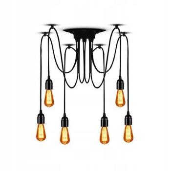 Lustra 1109 -zz06 SPIDER 6, E27, Negru, 220V Lustra 1109 -zz06 SPIDER 6, E27, Negru, 220V