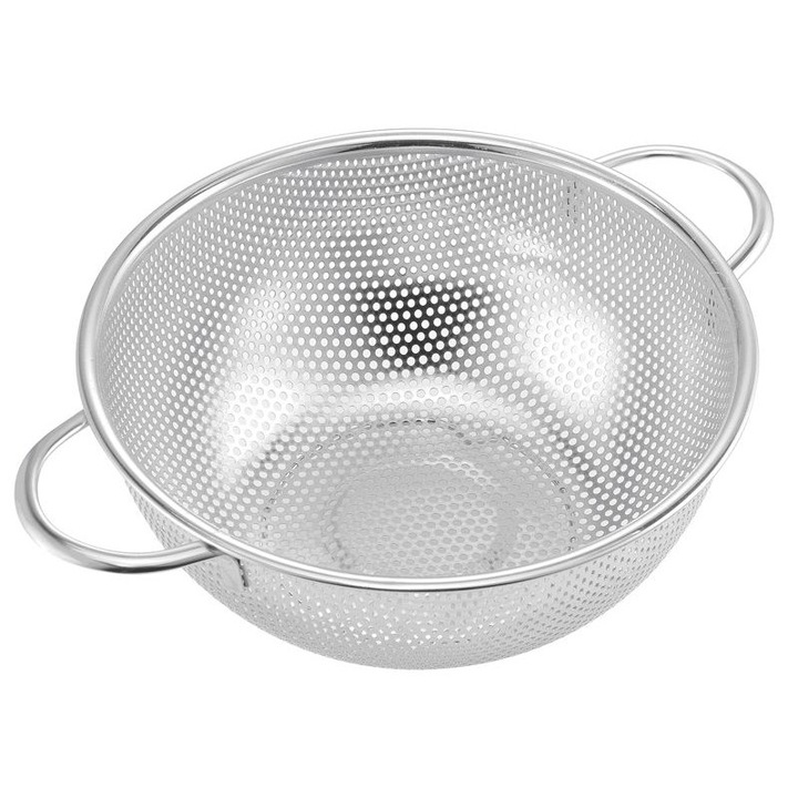 Кухненски Гевгир с дръжки, Елеком ЕК-28FC, неръждаема стомана, 28,5х10 см, с отвори по цялата повърхност