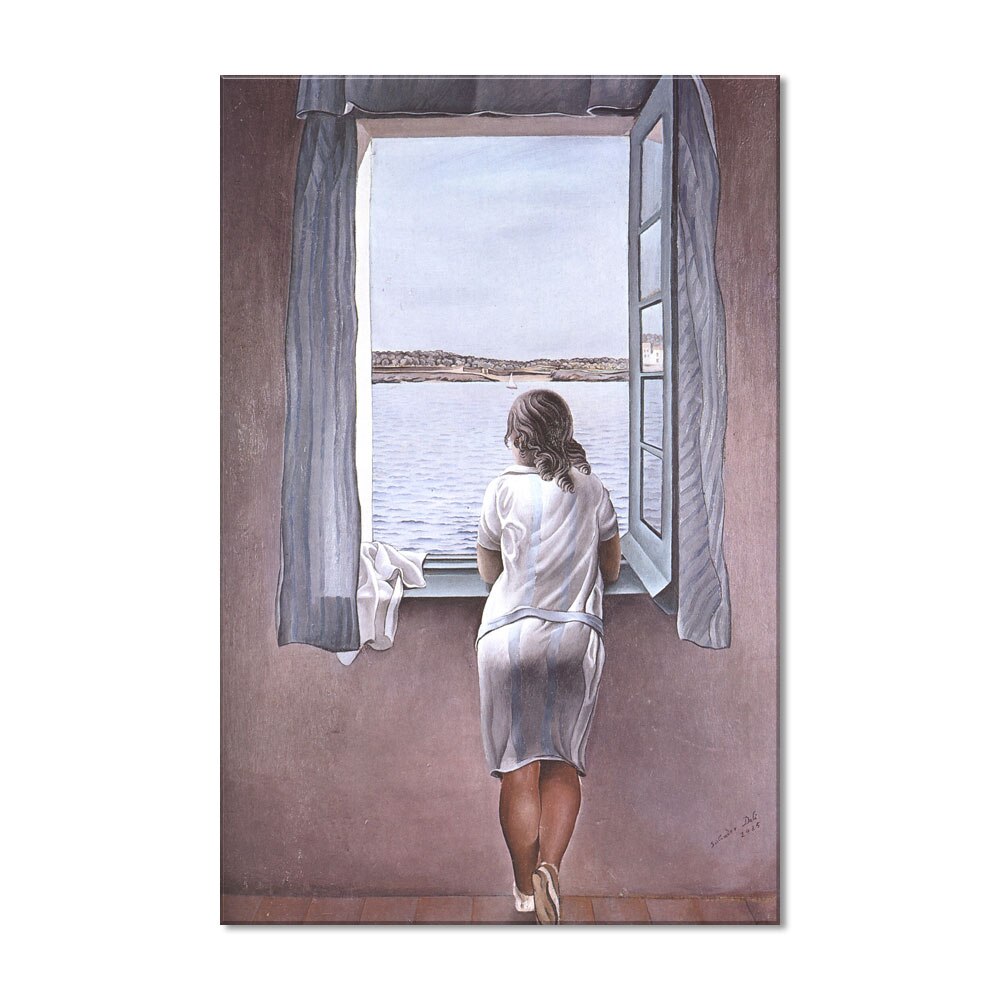 Tablou Canvas Premium Arta Clasica Heartwork, Reproducere, Salvador Dali, Figure at a window 1925, 121 cm x 80 cm