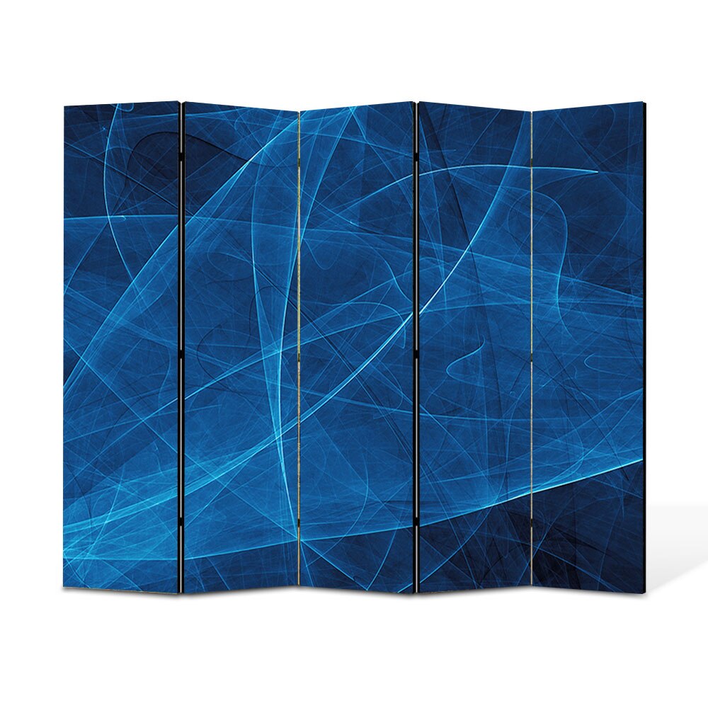 Paravan 5 piese Premium Heartwork TrueColor Asfalt albastru, Panza pe cadru de lemn, Decoratiuni Moderne pentru Casa, 5 x 45 x 180 cm, 225 x 180 cm