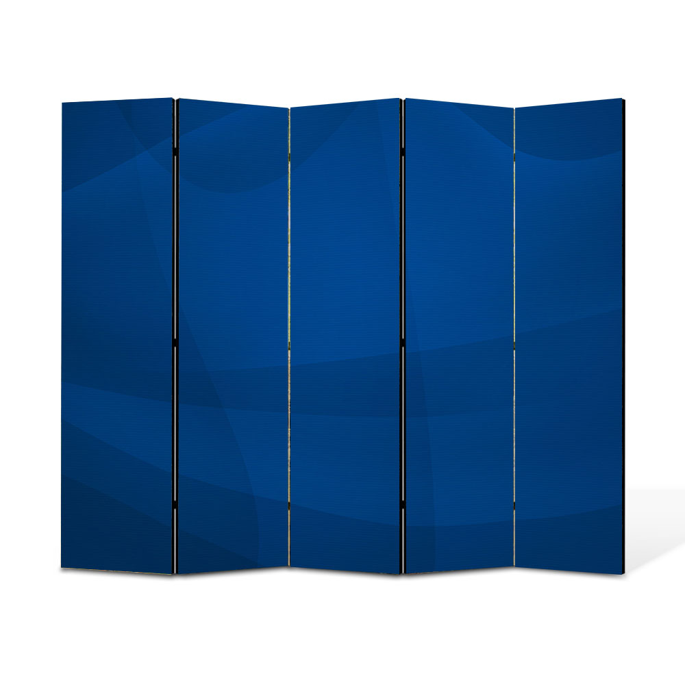 Paravan 5 piese Premium Heartwork TrueColor Vartej albastru, Panza pe cadru de lemn, Decoratiuni Moderne pentru Casa, 5 x 45 x 150 cm, 225 x 150 cm