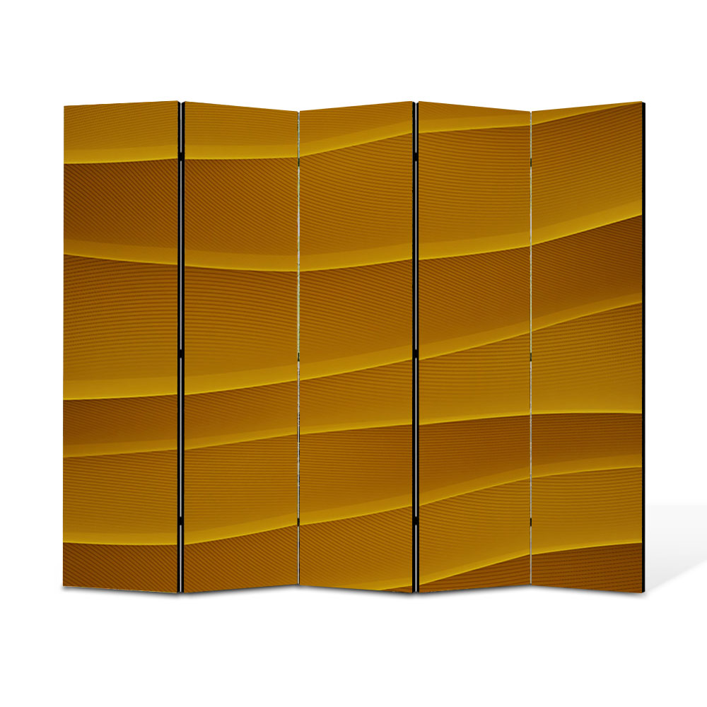Paravan 5 piese Premium Heartwork TrueColor Dealuri portocalii, Panza pe cadru de lemn, Decoratiuni Moderne pentru Casa, 5 x 35 x 180 cm, 175 x 180 cm