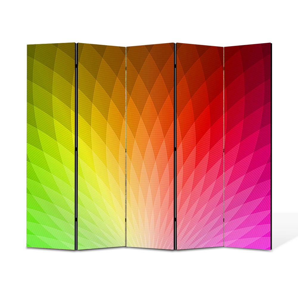 Paravan 5 piese Premium Heartwork TrueColor Cromatica, Panza pe cadru de lemn, Decoratiuni Moderne pentru Casa, 5 x 35 x 180 cm, 175 x 180 cm