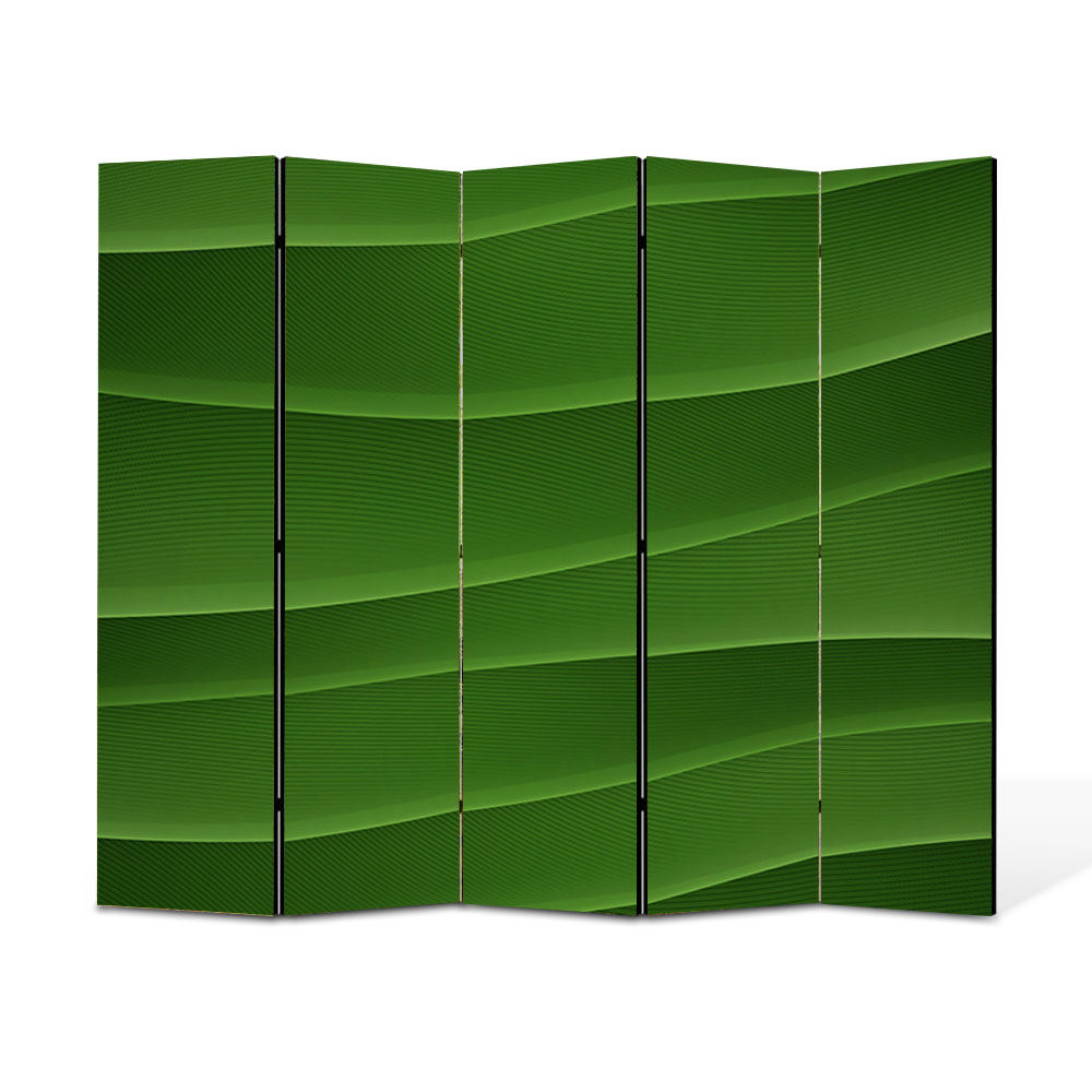 Paravan 5 piese Premium Heartwork TrueColor Dealuri verzi, Panza pe cadru de lemn, Decoratiuni Moderne pentru Casa, 5 x 35 x 180 cm, 175 x 180 cm