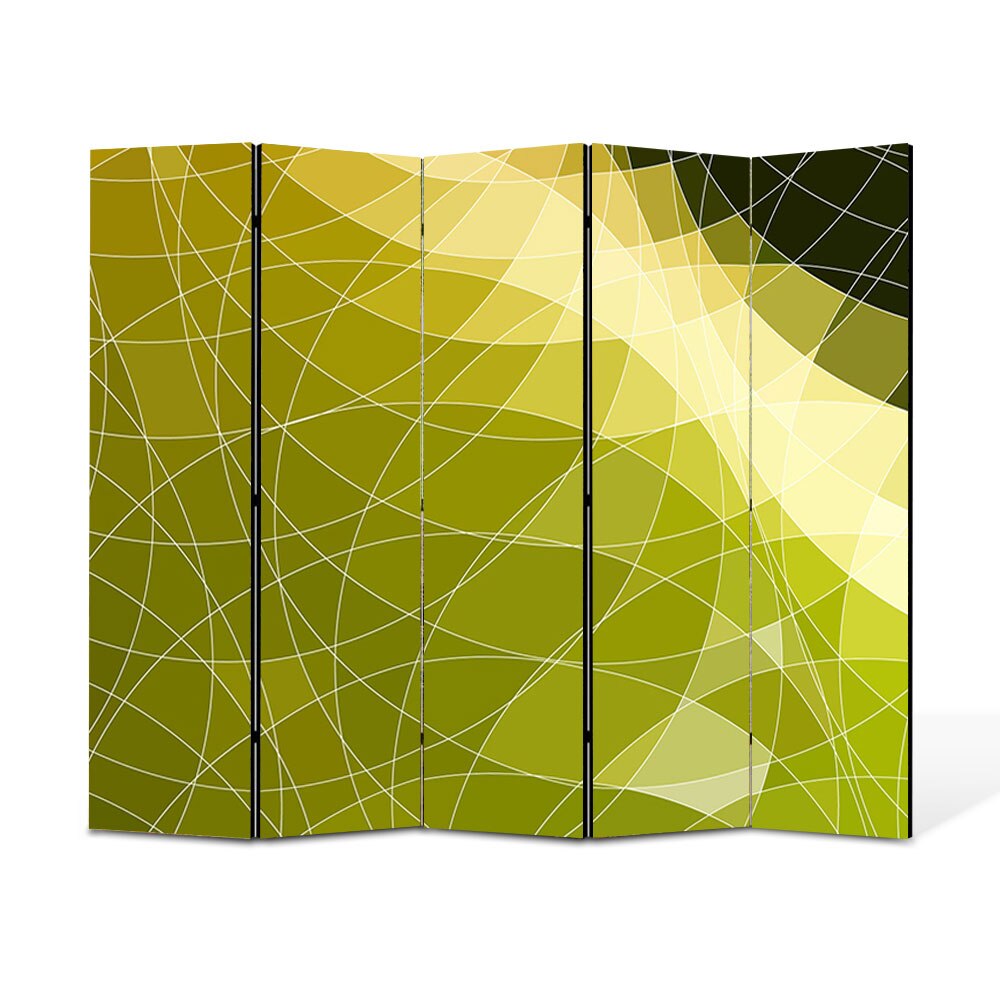 Paravan 5 piese Premium Heartwork TrueColor Origami, Panza pe cadru de lemn, Decoratiuni Moderne pentru Casa, 5 x 35 x 180 cm, 175 x 180 cm