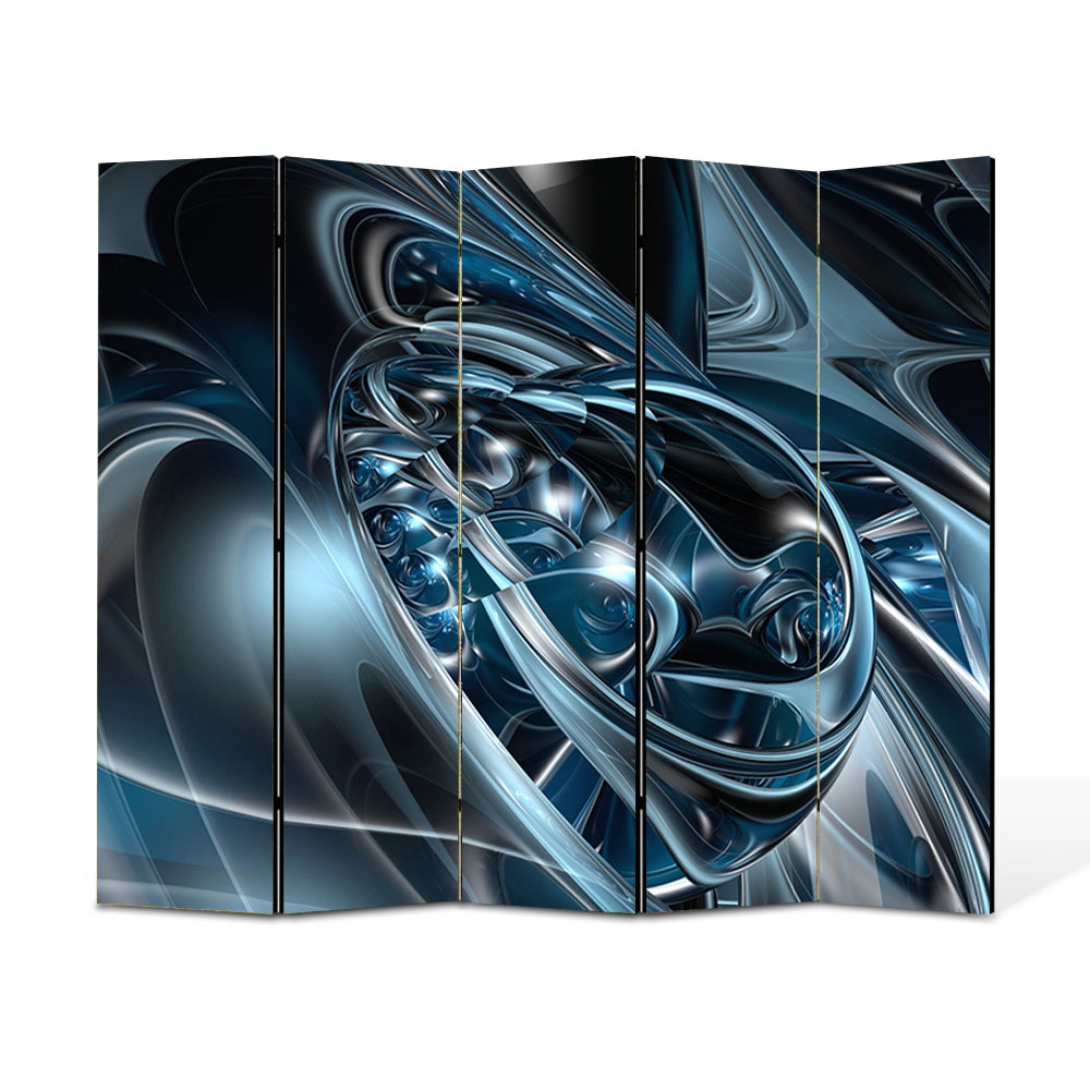 Paravan 5 piese Premium Heartwork TrueColor Metal topit, Panza pe cadru de lemn, Decoratiuni Moderne pentru Casa, 5 x 45 x 150 cm, 225 x 150 cm