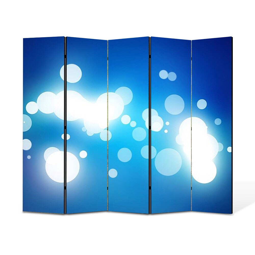 Paravan 5 piese Premium Heartwork TrueColor Pete de lumina, Panza pe cadru de lemn, Decoratiuni Moderne pentru Casa, 5 x 35 x 180 cm, 175 x 180 cm