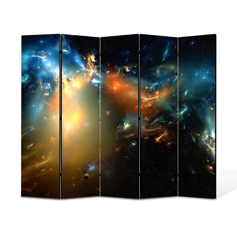 Paravan 5 piese Premium Heartwork TrueColor Distopie, Panza pe cadru de lemn, Decoratiuni Moderne pentru Casa, 5 x 45 x 150 cm, 225 x 150 cm