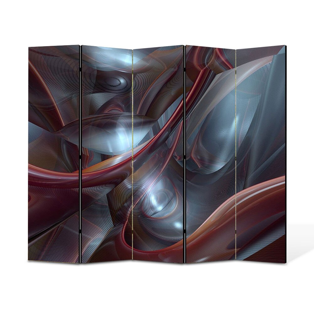 Paravan 5 piese Premium Heartwork TrueColor Plasma, Panza pe cadru de lemn, Decoratiuni Moderne pentru Casa, 5 x 45 x 150 cm, 225 x 150 cm