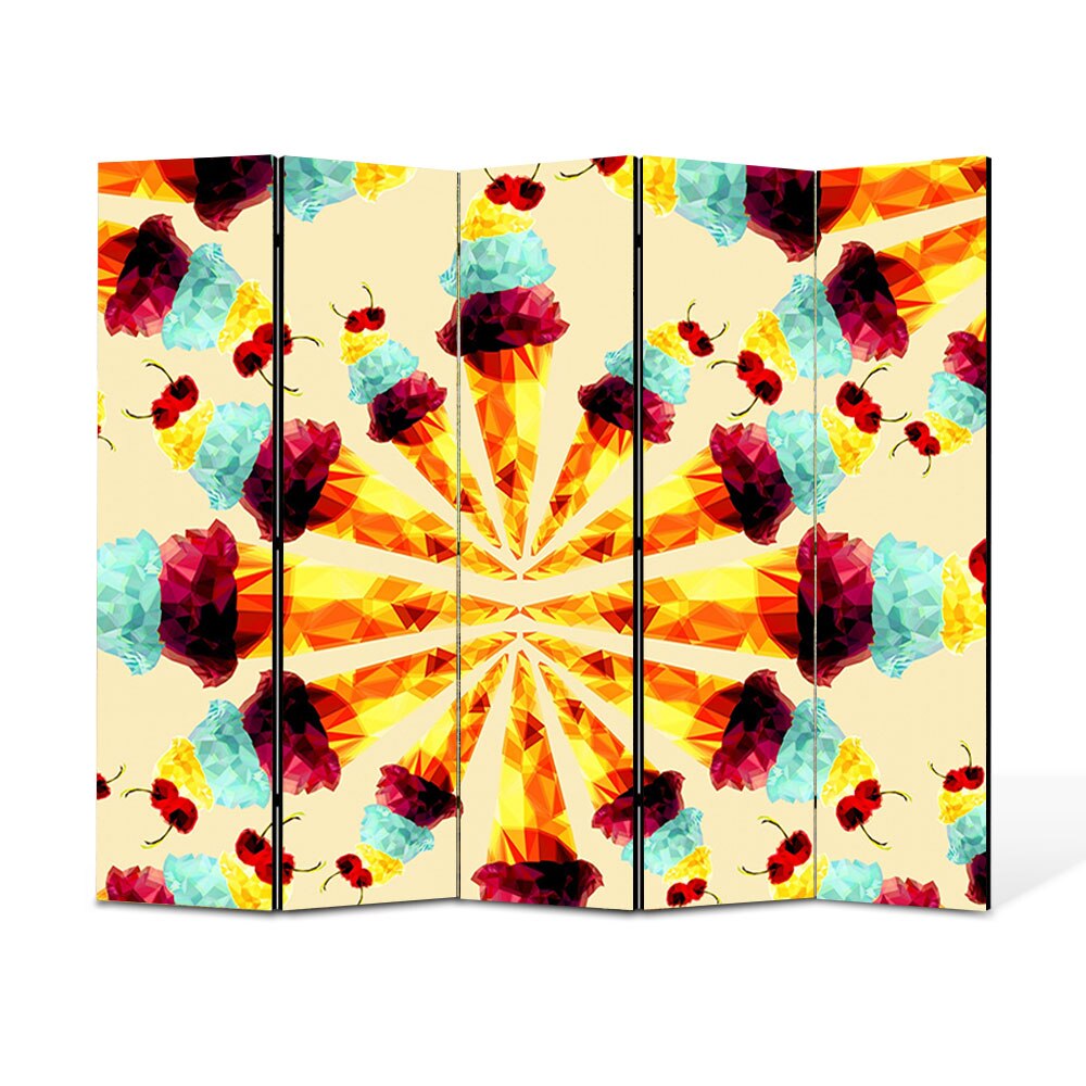 Paravan 5 piese Premium Heartwork TrueColor Supraexpus, Panza pe cadru de lemn, Decoratiuni Moderne pentru Casa, 5 x 35 x 180 cm, 175 x 180 cm