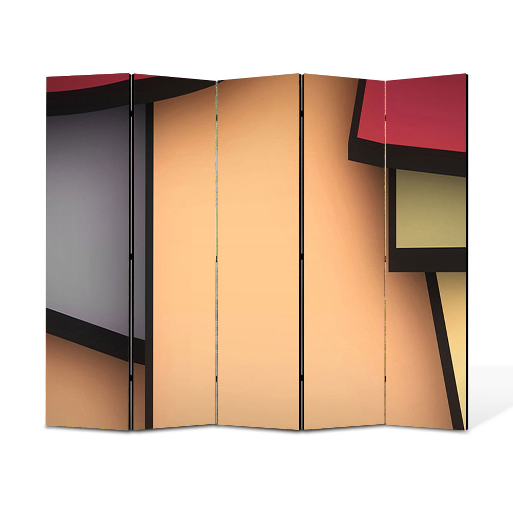 Paravan 5 piese Premium Heartwork TrueColor Desen, Panza pe cadru de lemn, Decoratiuni Moderne pentru Casa, 5 x 35 x 180 cm, 175 x 180 cm