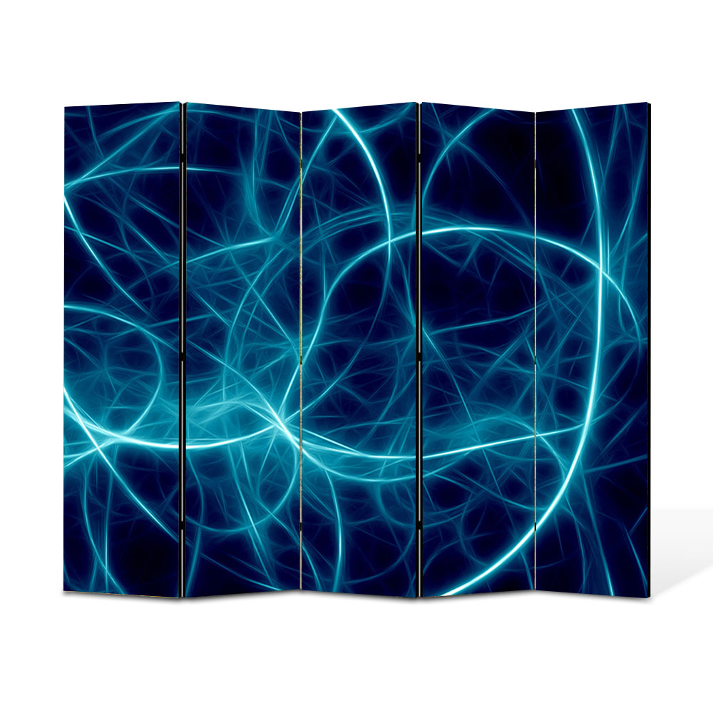 Paravan 5 piese Premium Heartwork TrueColor Joc de lumini, Panza pe cadru de lemn, Decoratiuni Moderne pentru Casa, 5 x 45 x 150 cm, 225 x 150 cm