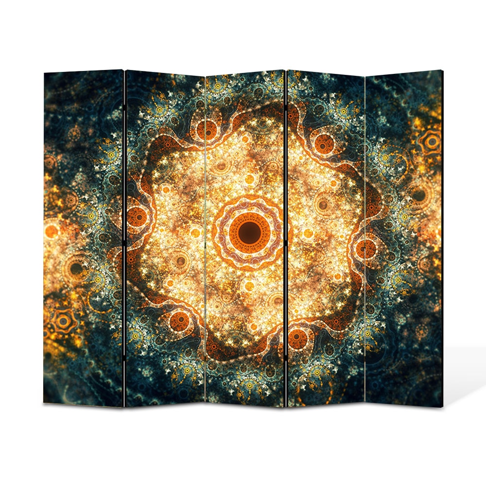 Paravan 5 piese Premium Heartwork TrueColor Candelabre, Panza pe cadru de lemn, Decoratiuni Moderne pentru Casa, 5 x 45 x 150 cm, 225 x 150 cm