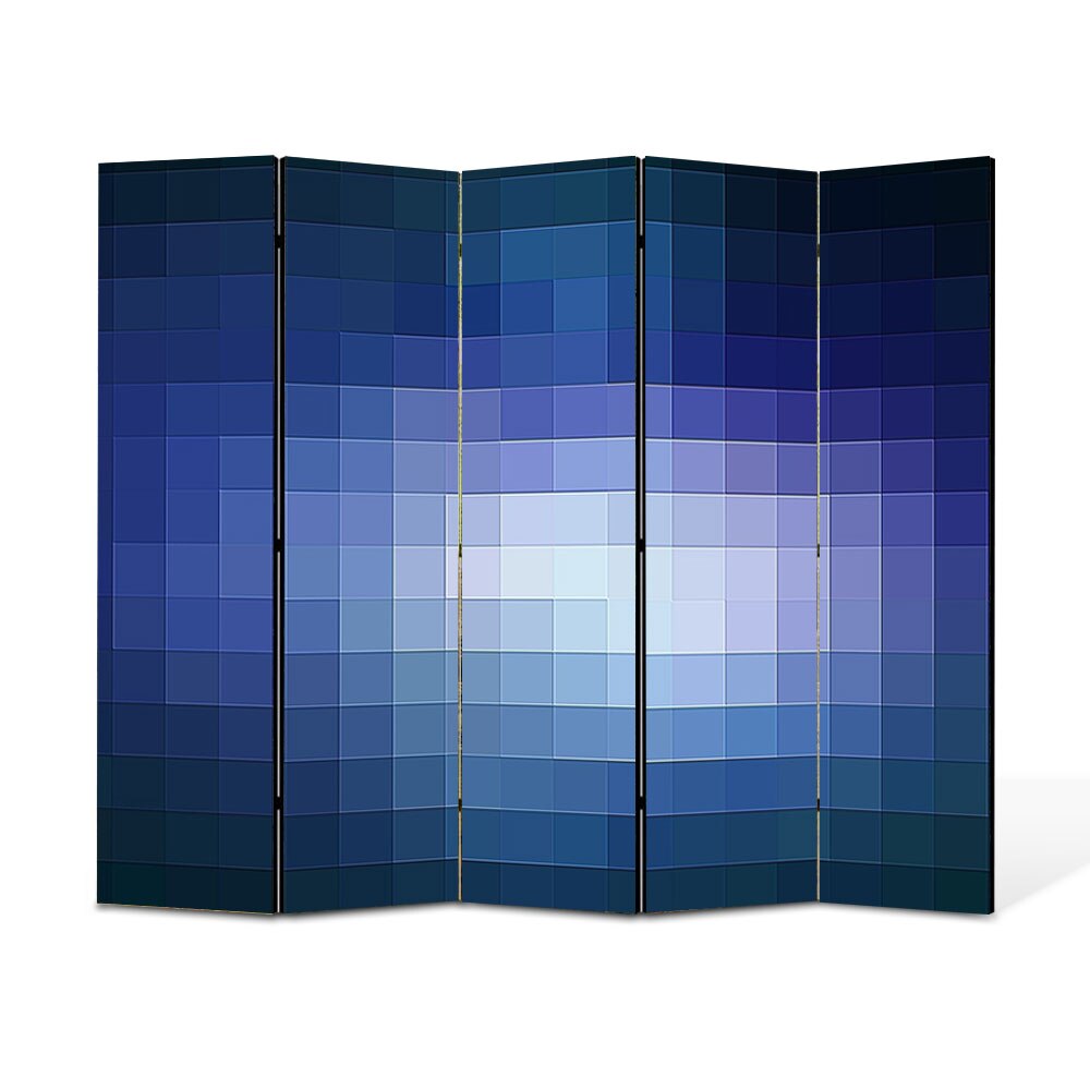 Paravan 5 piese Premium Heartwork TrueColor Lumina pixelata, Panza pe cadru de lemn, Decoratiuni Moderne pentru Casa, 5 x 35 x 180 cm, 175 x 180 cm
