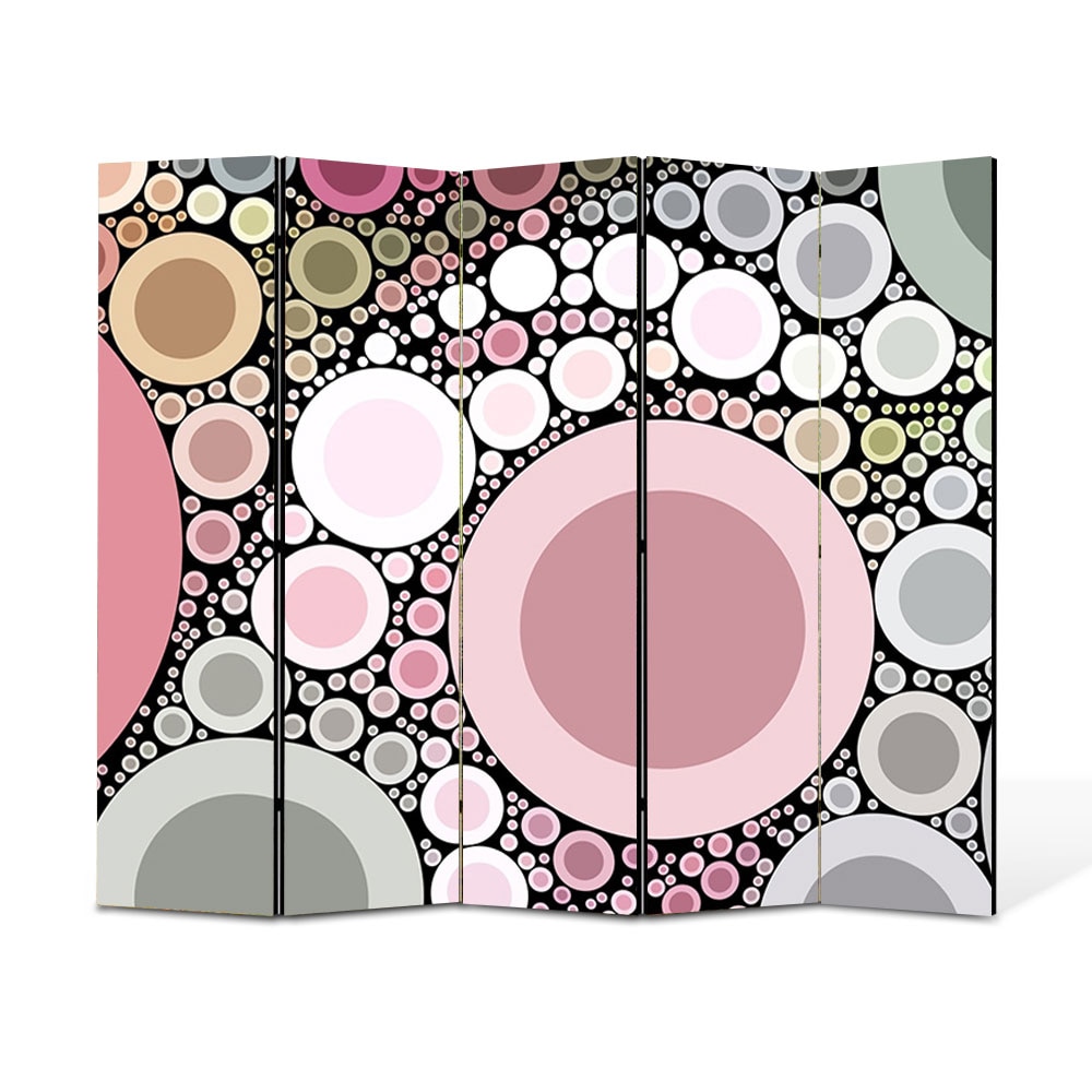 Paravan 5 piese Premium Heartwork TrueColor Margele, Panza pe cadru de lemn, Decoratiuni Moderne pentru Casa, 5 x 45 x 150 cm, 225 x 150 cm