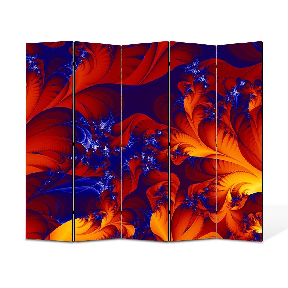 Paravan 5 piese Premium Heartwork TrueColor Petale, Panza pe cadru de lemn, Decoratiuni Moderne pentru Casa, 5 x 45 x 150 cm, 225 x 150 cm