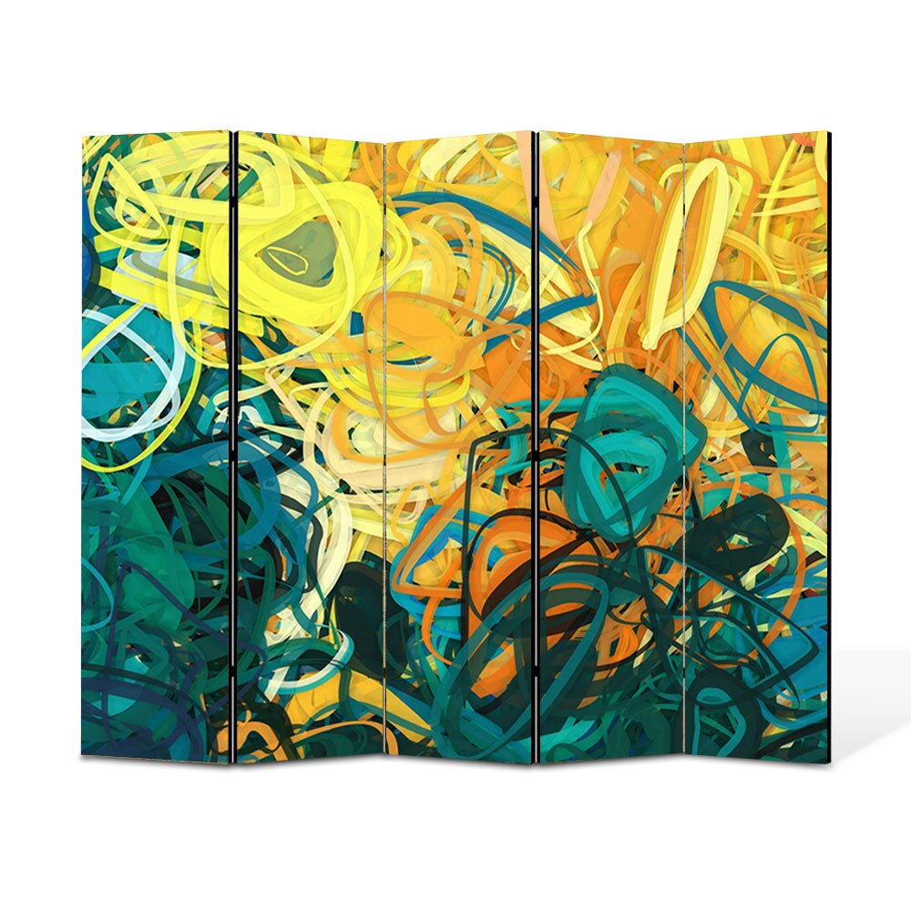 Paravan 5 piese Premium Heartwork TrueColor Nuante pastelate, Panza pe cadru de lemn, Decoratiuni Moderne pentru Casa, 5 x 45 x 150 cm, 225 x 150 cm