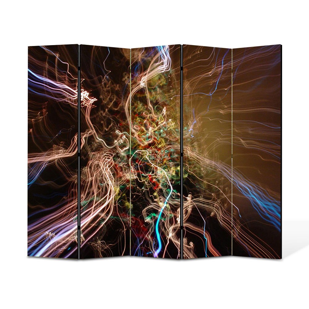 Paravan 5 piese Premium Heartwork TrueColor Spre alta galaxie, Panza pe cadru de lemn, Decoratiuni Moderne pentru Casa, 5 x 45 x 150 cm, 225 x 150 cm