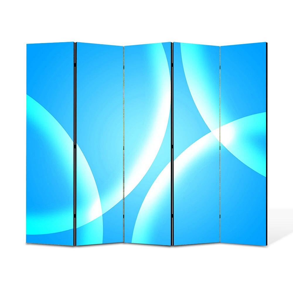 Paravan 5 piese Premium Heartwork TrueColor Bule albastre, Panza pe cadru de lemn, Decoratiuni Moderne pentru Casa, 5 x 45 x 150 cm, 225 x 150 cm