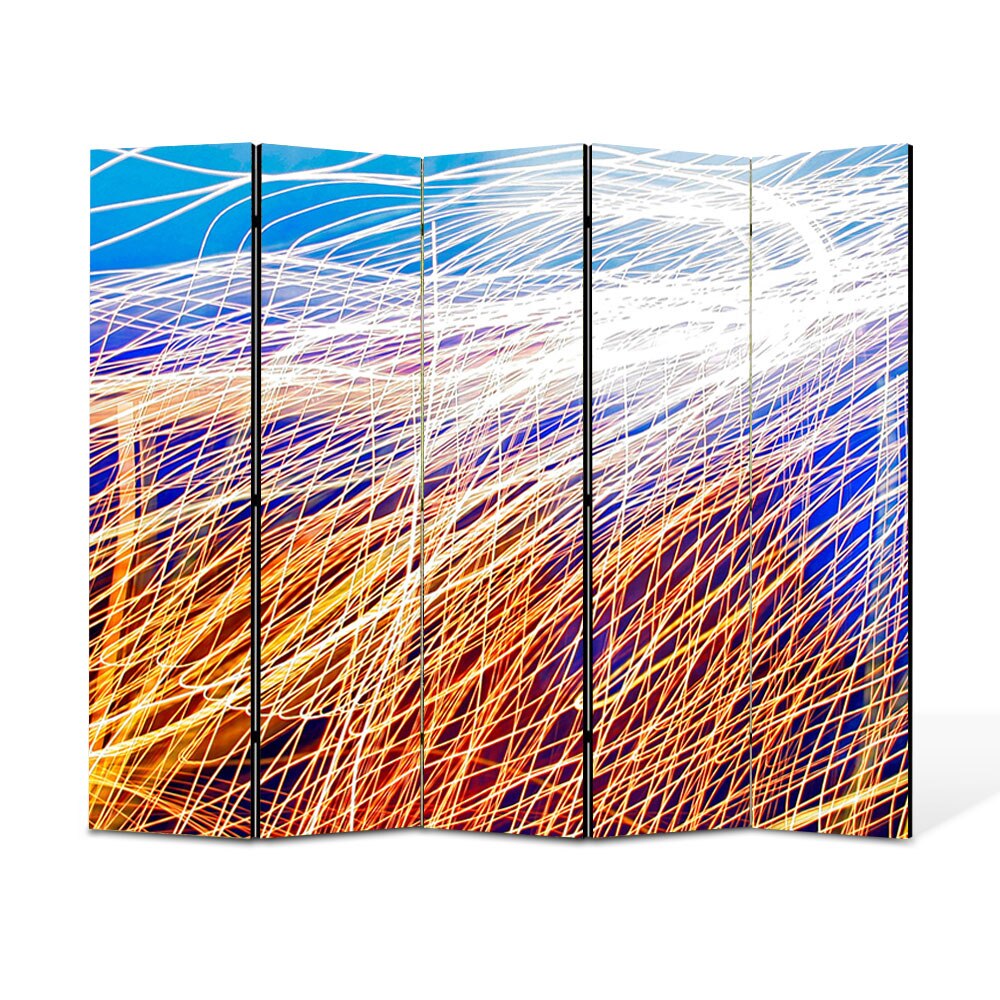 Paravan 5 piese Premium Heartwork TrueColor Plasa de lumina, Panza pe cadru de lemn, Decoratiuni Moderne pentru Casa, 5 x 35 x 180 cm, 175 x 180 cm