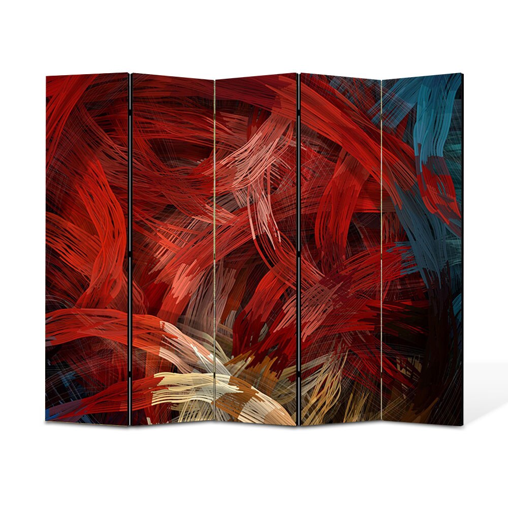 Paravan 5 piese Premium Heartwork TrueColor Noduri stilizate, Panza pe cadru de lemn, Decoratiuni Moderne pentru Casa, 5 x 35 x 180 cm, 175 x 180 cm