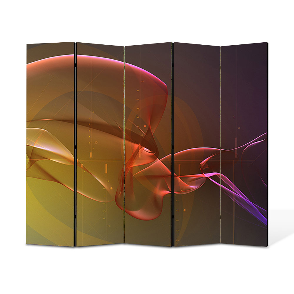 Paravan 5 piese Premium Heartwork TrueColor Pe fundul oceanului, Panza pe cadru de lemn, Decoratiuni Moderne pentru Casa, 5 x 45 x 150 cm, 225 x 150 cm