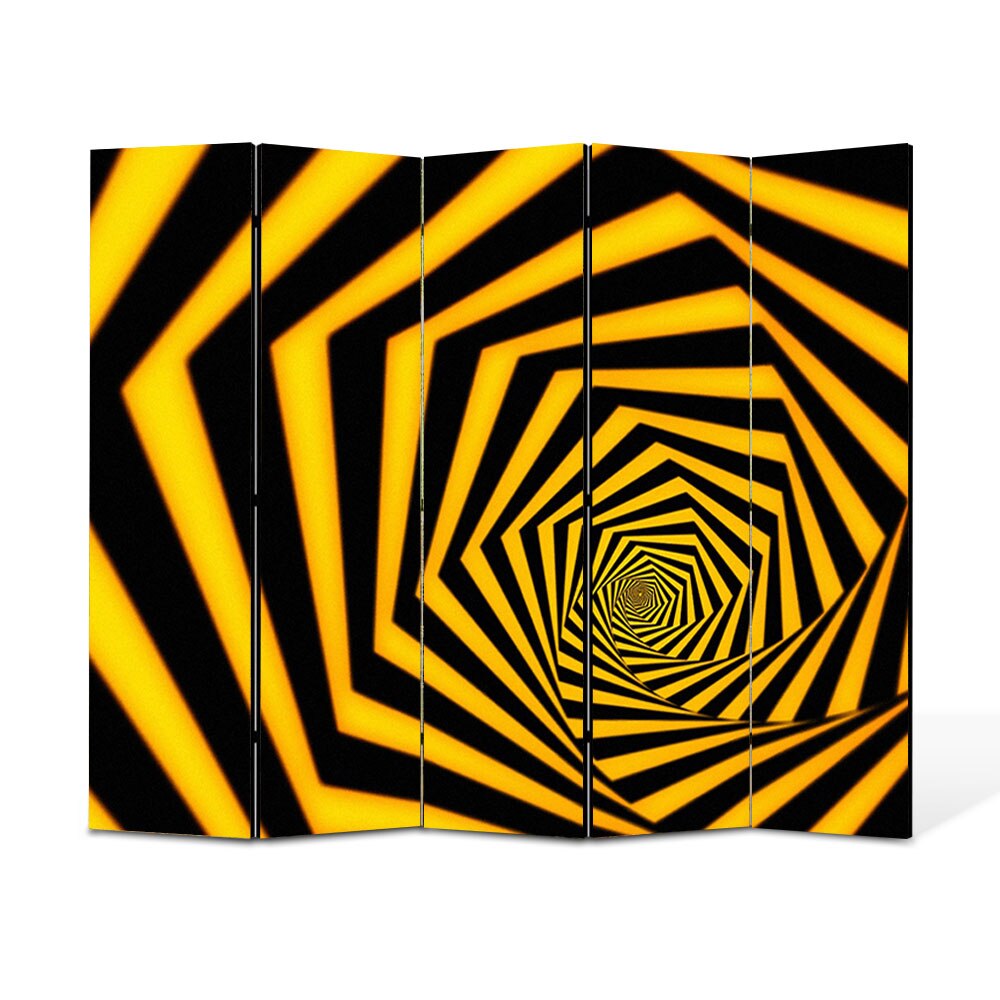 Paravan 5 piese Premium Heartwork TrueColor Spirala spre infinit, Panza pe cadru de lemn, Decoratiuni Moderne pentru Casa, 5 x 35 x 180 cm, 175 x 180 cm