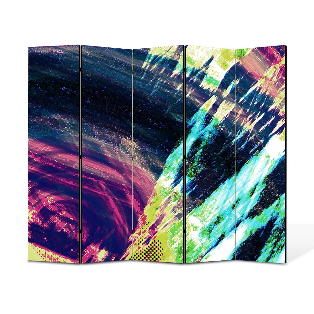 Paravan 5 piese Premium Heartwork TrueColor Saturat, Panza pe cadru de lemn, Decoratiuni Moderne pentru Casa, 5 x 35 x 180 cm, 175 x 180 cm