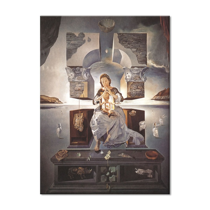 Tablou Canvas Premium Arta Clasica Heartwork, Reproducere, Salvador Dali, The Madonna of Port Lligat 1950, 80 cm x 58 cm