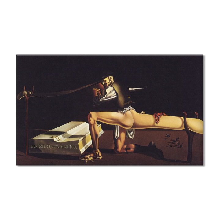 Tablou Canvas Premium Arta Clasica Heartwork, Reproducere, Salvador Dali, The Enigma of William Tell 1933, 47 cm x 80 cm