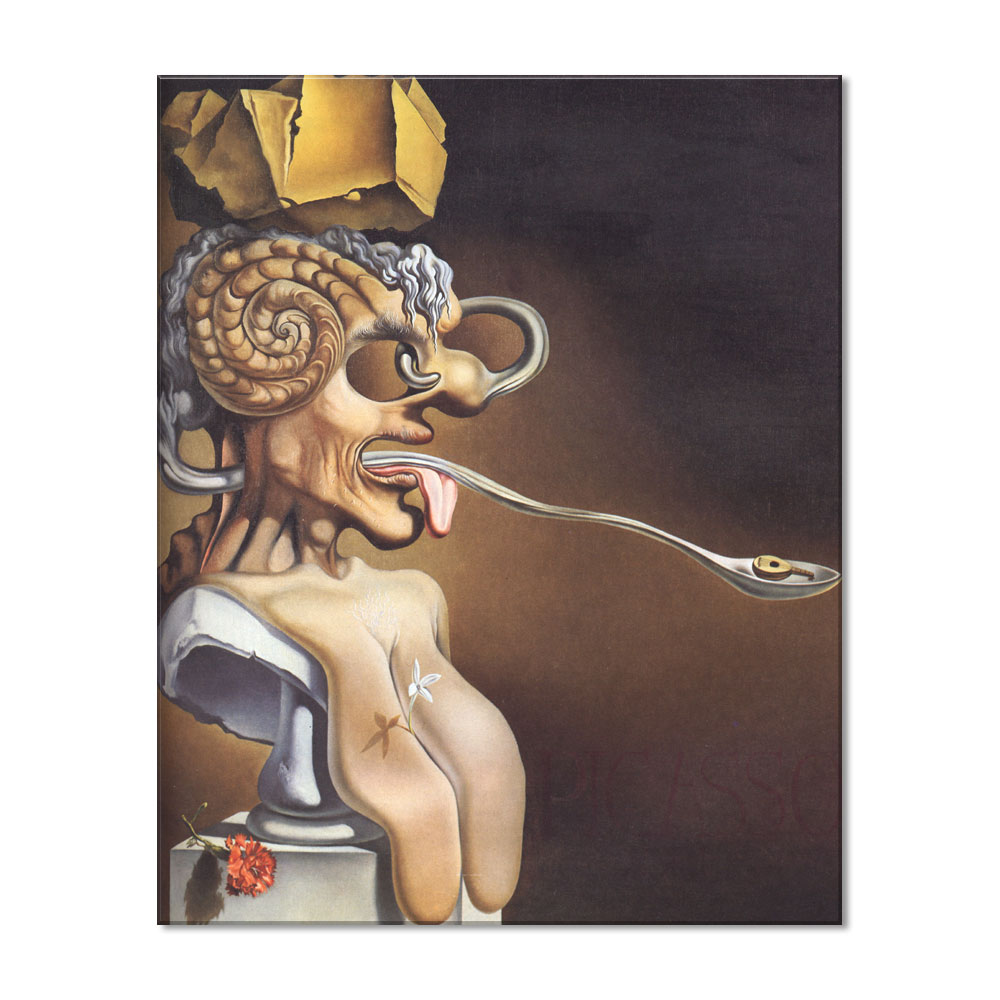 Tablou Canvas Premium Arta Clasica Heartwork, Reproducere, Salvador Dali, Portrait of Picasso 1947, 99 cm x 80 cm