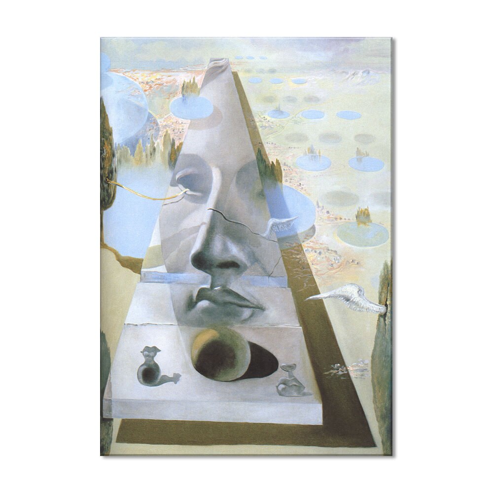 Tablou Canvas Premium Arta Clasica Heartwork, Reproducere, Salvador Dali, Apparition of the Visage of Aphrodite of Cnidos in a Landscape 1981, 80 cm x 56 cm