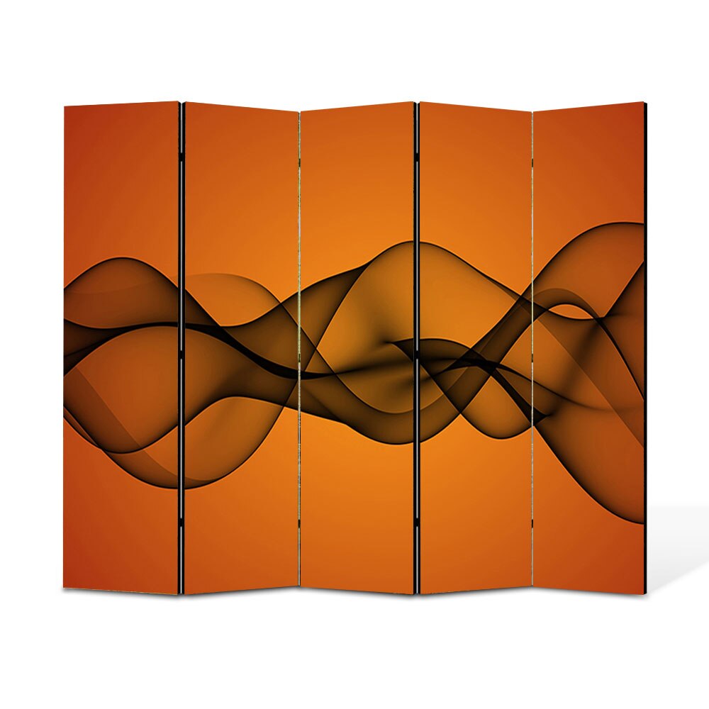 Paravan 5 piese Premium Heartwork TrueColor Unde de fum, Panza pe cadru de lemn, Decoratiuni Moderne pentru Casa, 5 x 35 x 180 cm, 175 x 180 cm