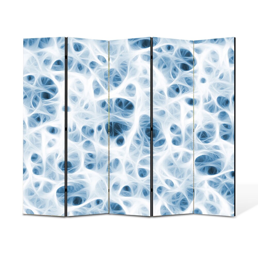 Paravan 5 piese Premium Heartwork TrueColor Celule nervoase, Panza pe cadru de lemn, Decoratiuni Moderne pentru Casa, 5 x 45 x 150 cm, 225 x 150 cm