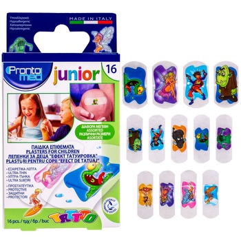 Set 16 plasturi, Zola®, pentru copii, cu desene Set 16 plasturi, Zola®, pentru copii, cu desene