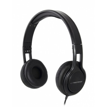 Casti Audio Stereo Esperanza, Microfon Incorporat, AUX In, Impedanda 32 Ohm, Frecventa de Raspuns 20 Hz - 20 kHz, Design Modern, Negru Casti Audio Stereo Esperanza, Microfon Incorporat, AUX In, Impedanda 32 Ohm, Frecventa de Raspuns 20 Hz - 20 kHz, Design Modern, Negru