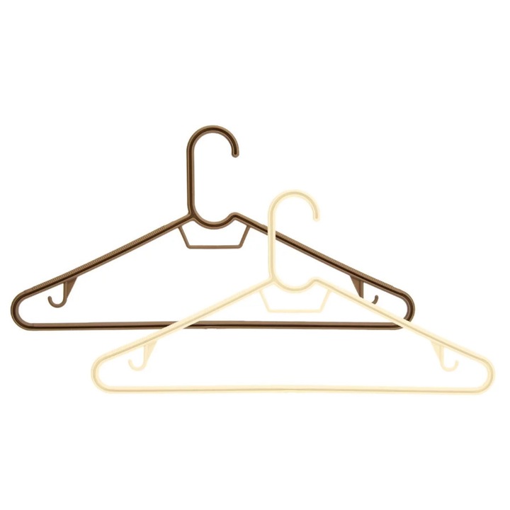 Set umerase din plastic, Zola®, 6 bucati, maro/bej