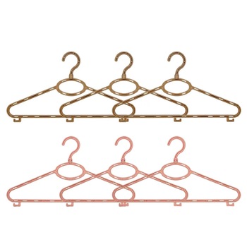 Set umerase din plastic, Zola®, 6 bucati, roz/crem Set umerase din plastic, Zola®, 6 bucati, roz/crem