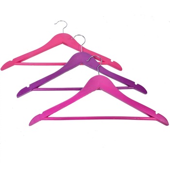 Set umerase din lemn, Zola®, 3 bucati, Lila/mov/ fuchsia Set umerase din lemn, Zola®, 3 bucati, Lila/mov/ fuchsia