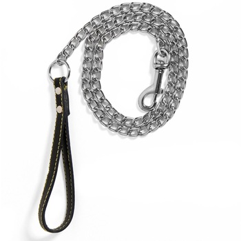 Zgarda pentru caini, Zola®, cu maner din piele rosu, 120x3 cm Zgarda pentru caini, Zola®, cu maner din piele rosu, 120x3 cm