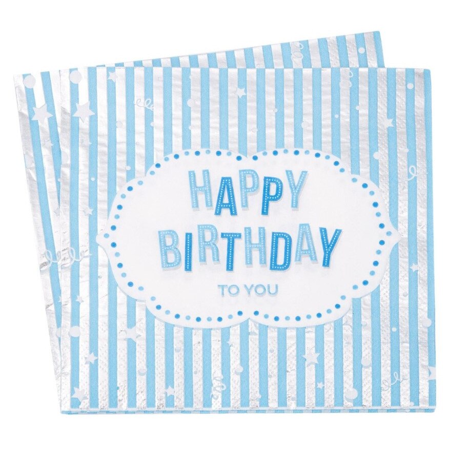 Servetele pentru petrecere, Zola®, Albastre cu dungi, 12 bucati