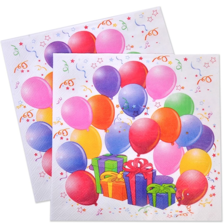 Servetele petrecere, Zola®, model Baloane colorate ,33x33 cm, 40 buc