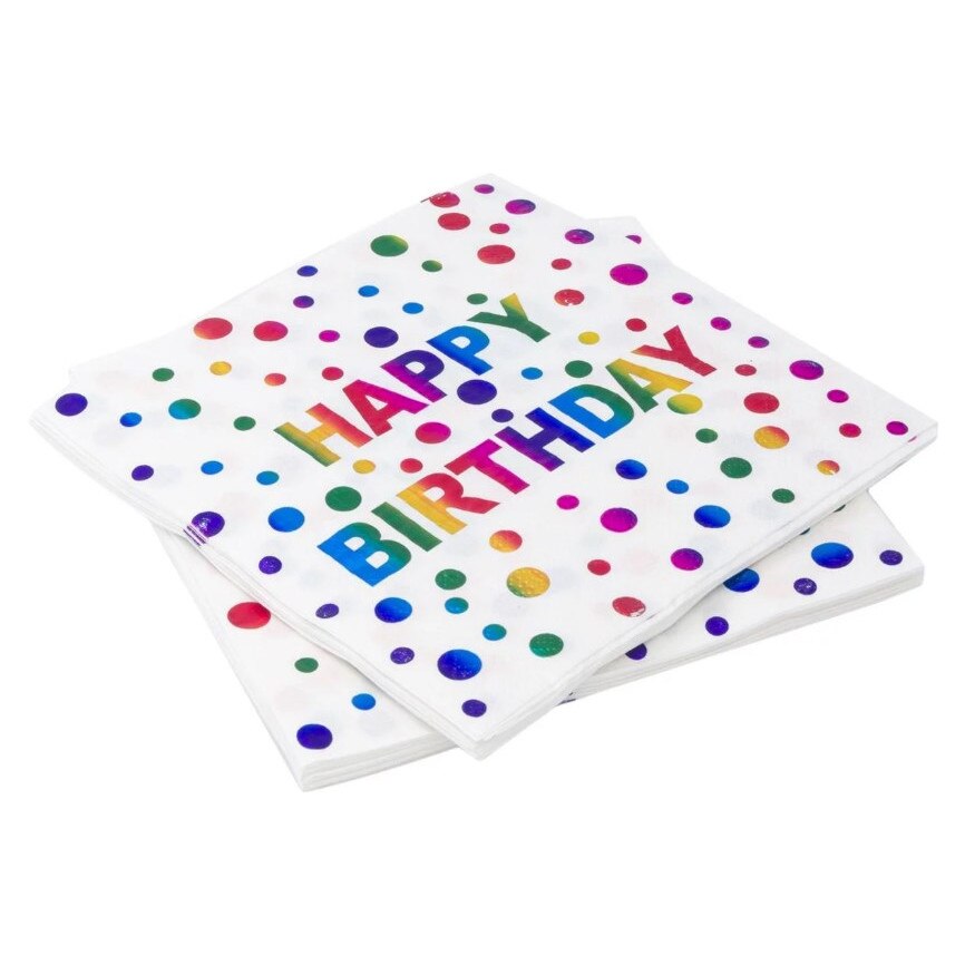 Servetele petrecere, Zola®, multicolor, Happy Birthday, 20 buc