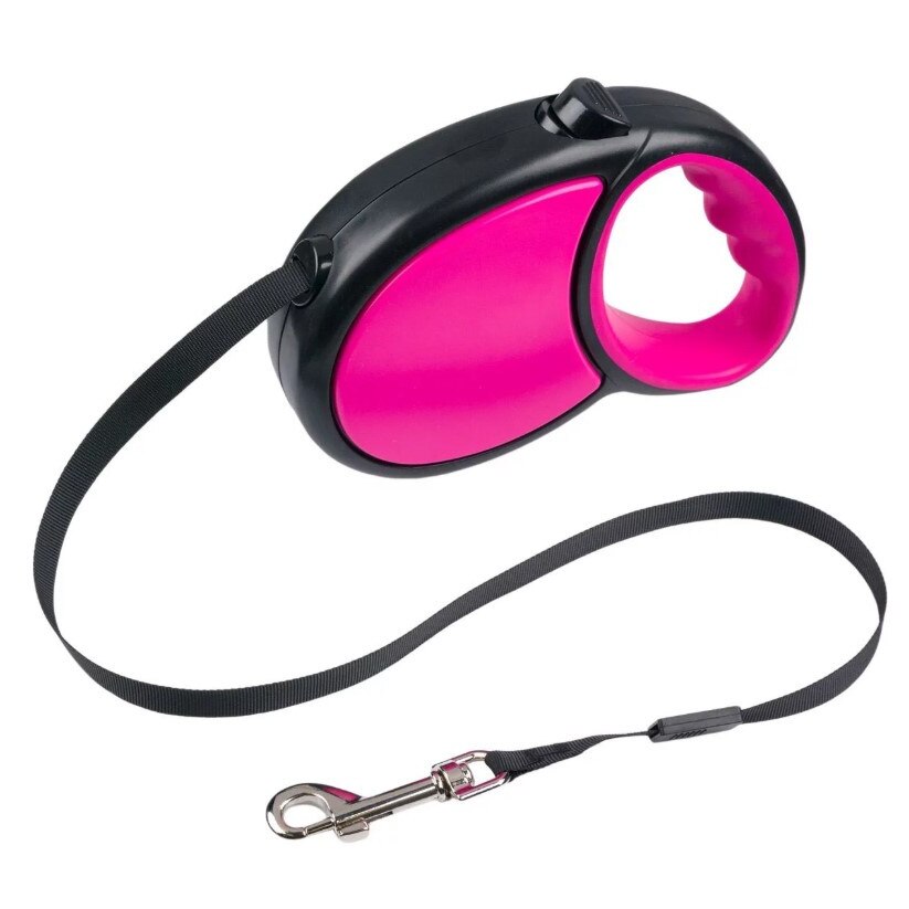 Lesa mecanica pentru caini, Zola®, neagra/ roz, 5 m